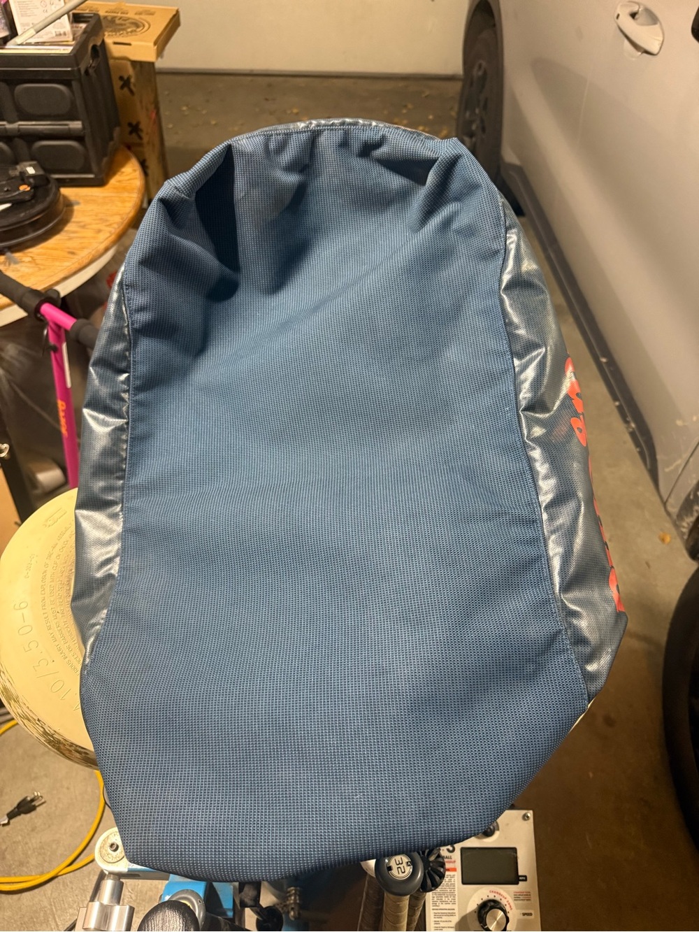 Patagonia Navy Duffel with Orange Logo and Straps - Picture 3 of 3